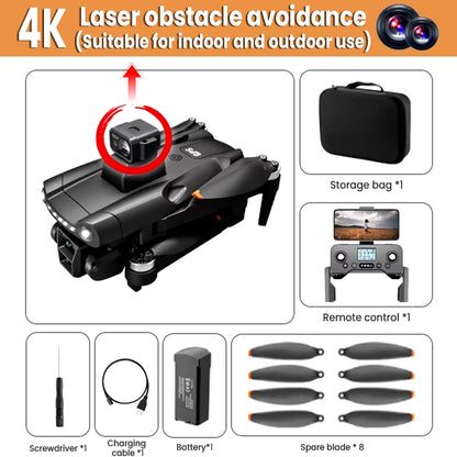 V198GPS Drone 4K Profesional FPV Brushless Laser Obstacle Avoidance Aerial Optical Foldable Quadcopter Mini 8K Dron